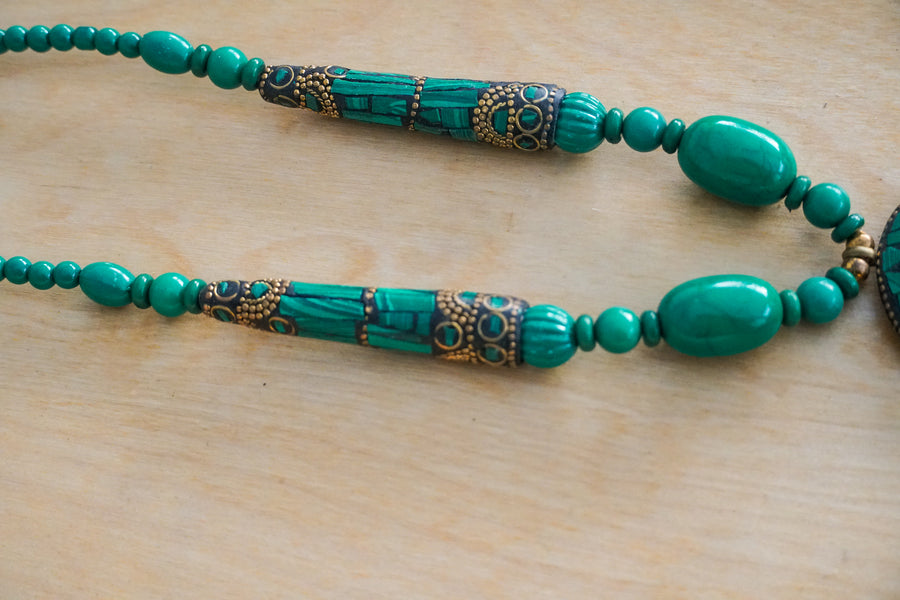 Emerald Mosaic Statement Necklace