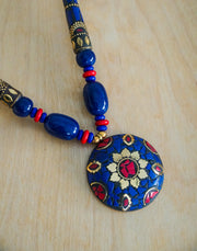 Cobalt Blue Mosaic Statement Necklace