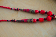 Crimson Mosaic Statement Necklace