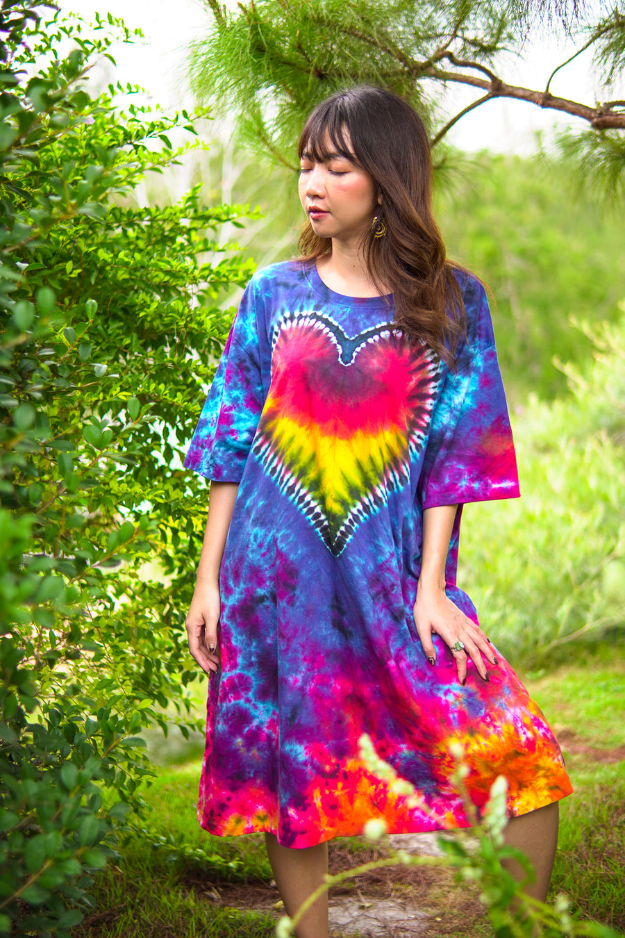 Boho Love Hand Dyed Boho Cotton Dress with Pockets