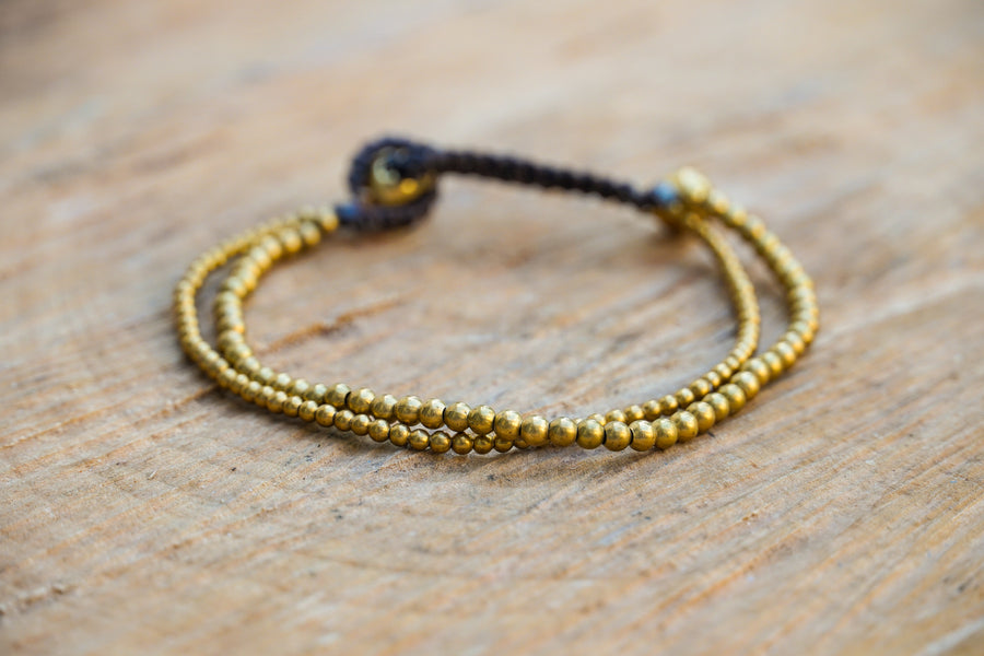 Golden Minimal Bead Bracelet | Everyday Boho Essential