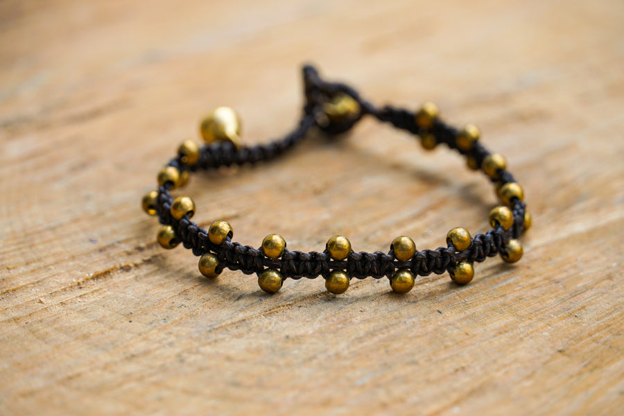 Golden Dot Bracelet | Minimal Boho Texture