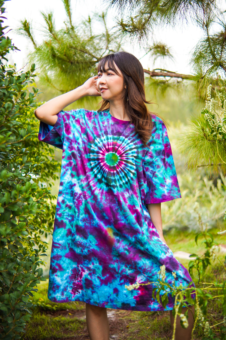 Boho Rhapsody Hand Dyed Boho Cotton Dress with Pockets