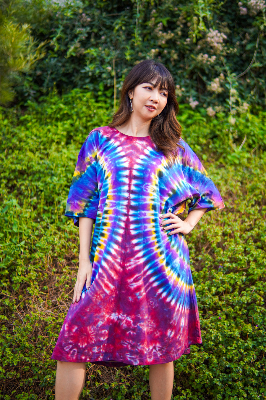 Boho Wings Hand Dyed Boho Cotton Dress with Pockets