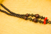 Rust Stone Fringe Statement Necklace
