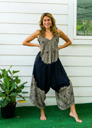 Black Lotus Boho Jumpsuit