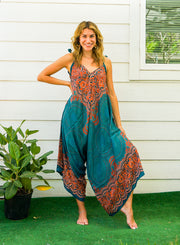Teal Mandala Boho Jumpsuit