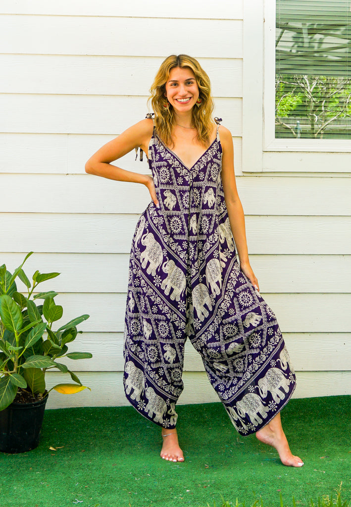Amethyst Elephant Flow Jumpsuit
