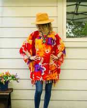 Sun Kissed Hibiscus Tunic Boho Kaftan Blouse