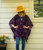 Moonlit Amethyst Tunic Boho Kaftan Blouse