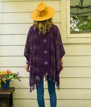 Moonlit Amethyst Tunic Boho Kaftan Blouse
