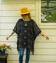 Black Moon Tunic Boho Kaftan Blouse