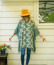 Blue Agave Tunic Boho Kaftan Blouse