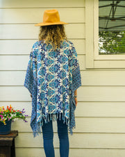 Blue Reef Tunic Boho Kaftan Blouse