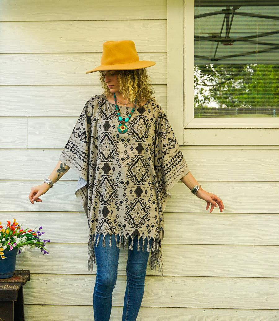 Desert Sage Tunic Boho Kaftan Blouse