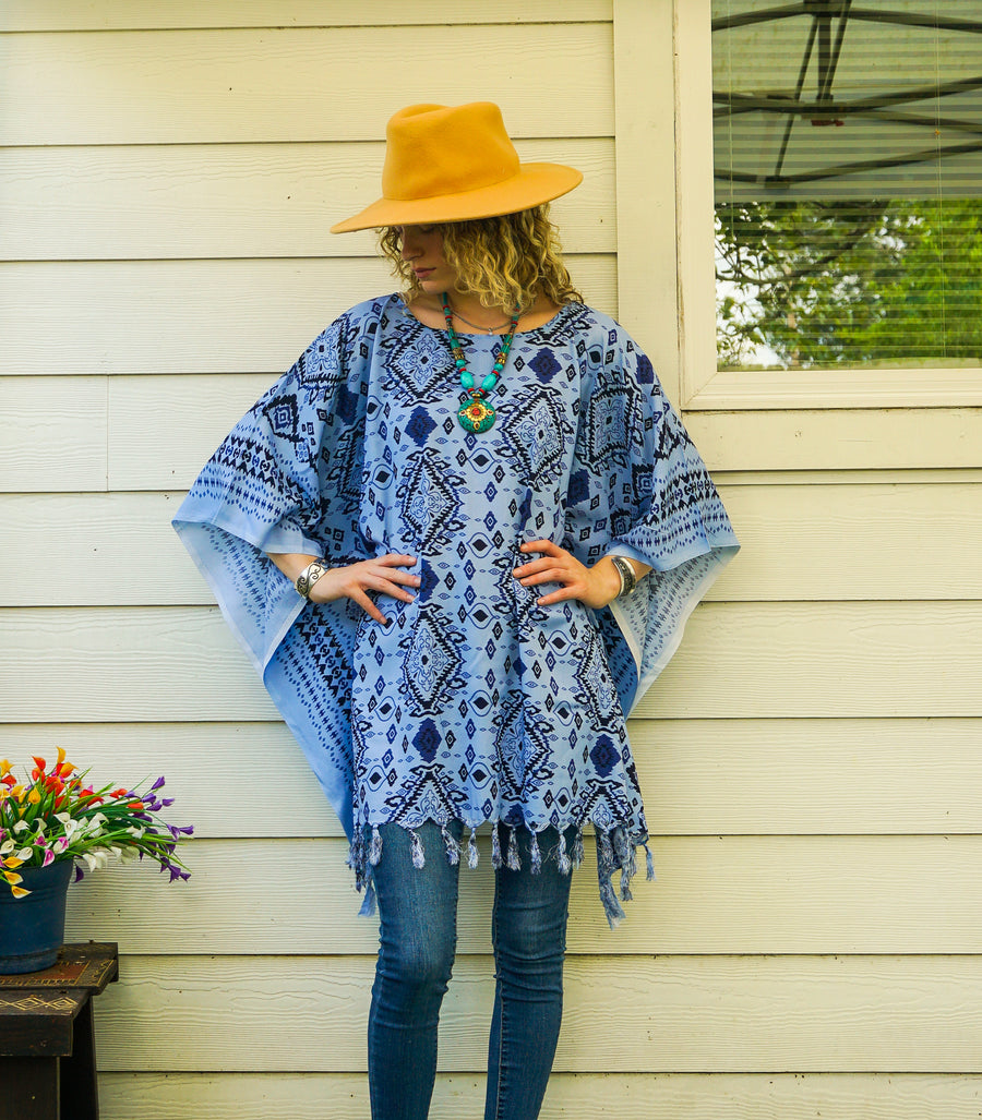 Desert Sky Tunic Boho Kaftan Blouse