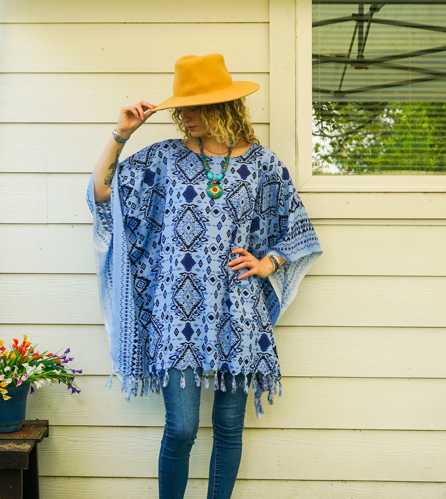 Desert Sky Tunic Boho Kaftan Blouse