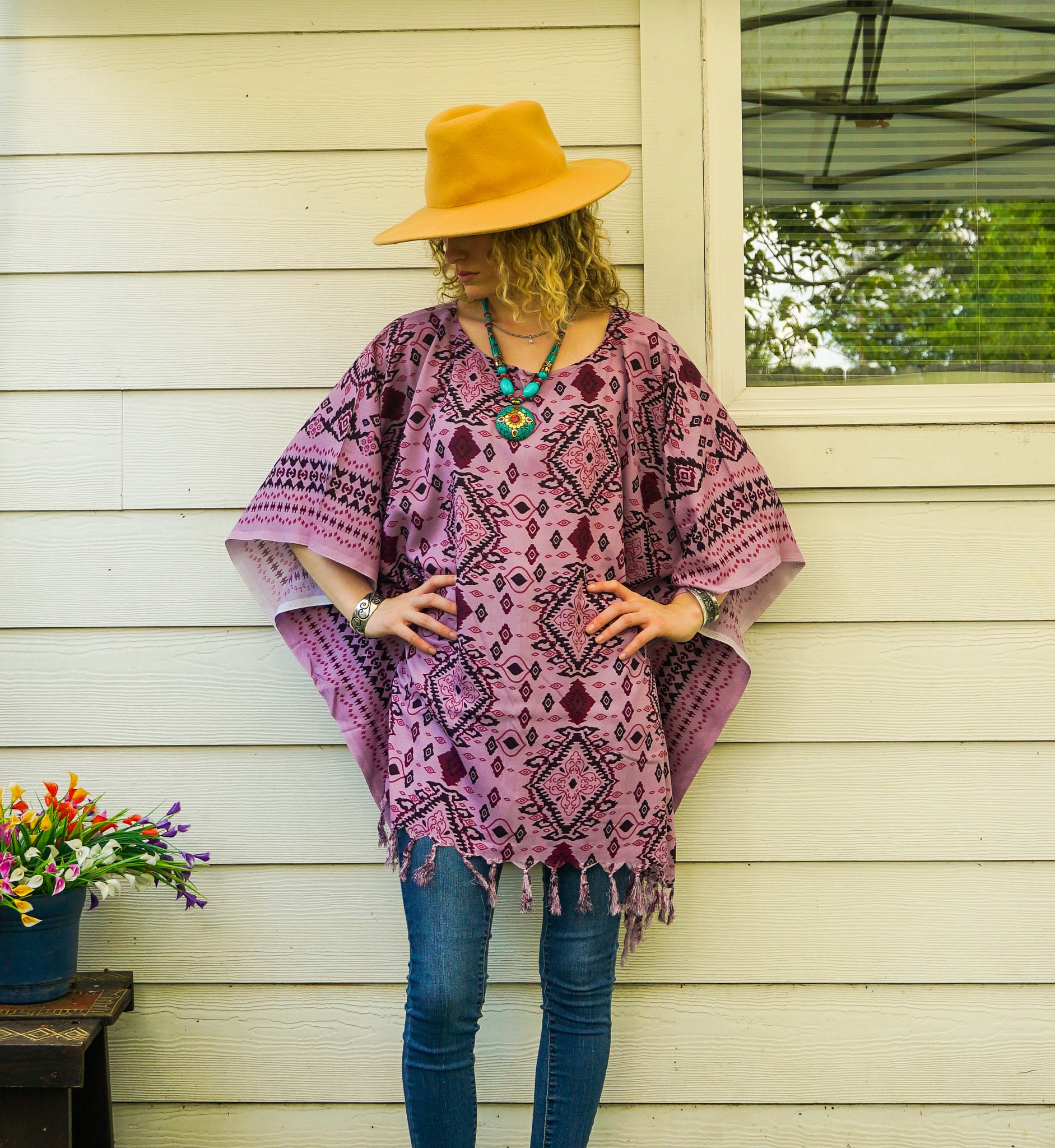 Desert Rose Tunic Boho Kaftan Blouse