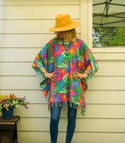 Pink Hibiscus Monstera Kaftan