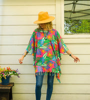 Pink Hibiscus Monstera Kaftan