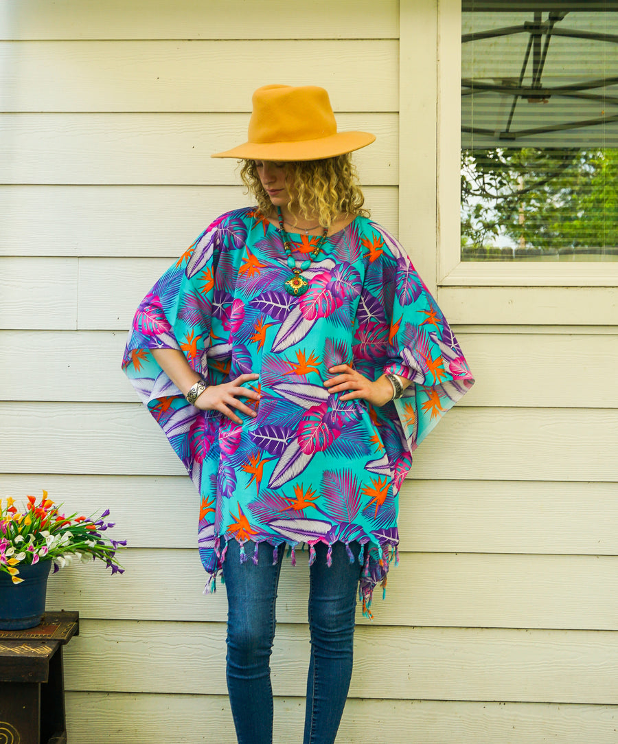 Bird of Paradise Tunic Boho Kaftan Blouse