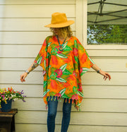 Island Bird of Paradise Tunic Boho Kaftan Blouse