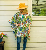 Monstera Dreams Tunic Boho Kaftan Blouse
