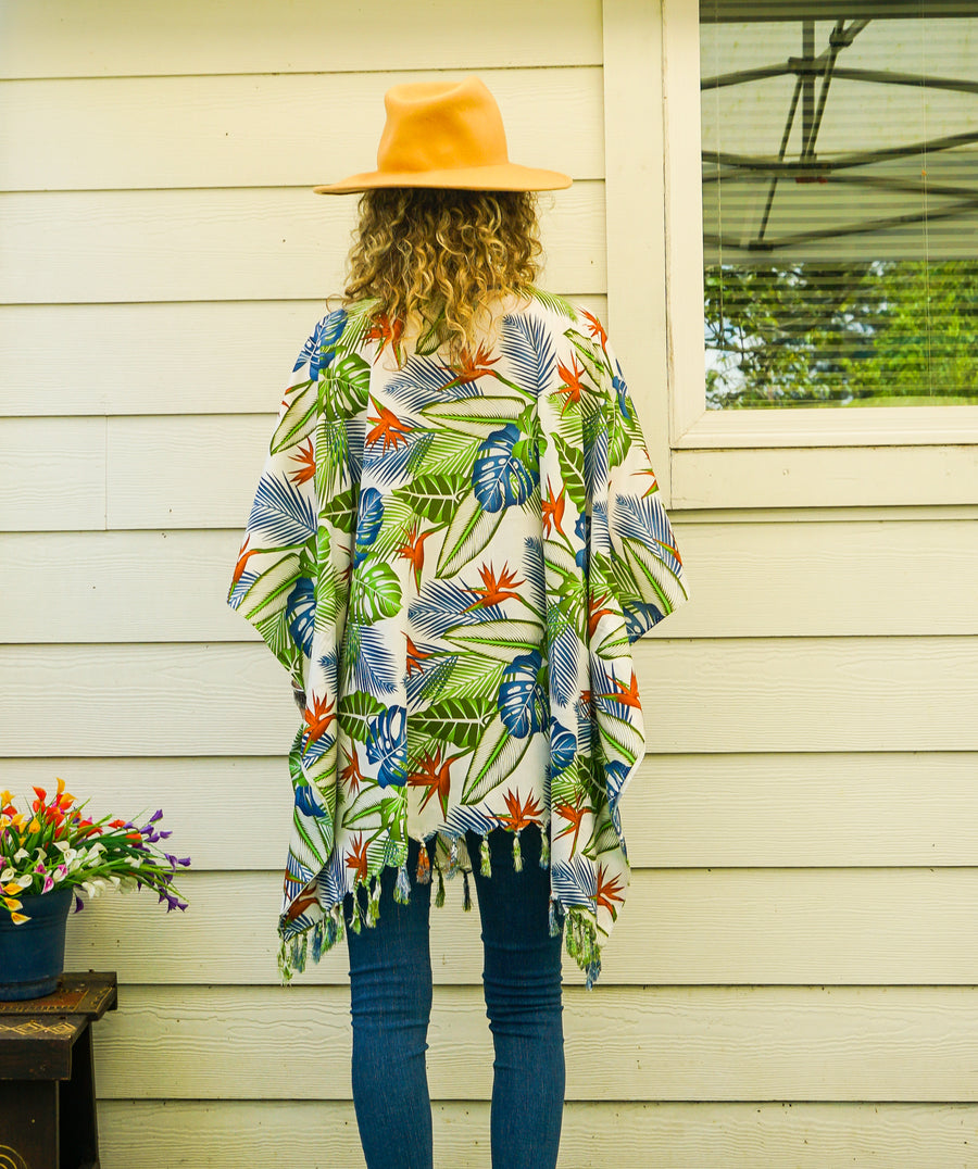 Monstera Dreams Tunic Boho Kaftan Blouse