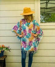 Orchid & Gold Tunic Boho Kaftan Blouse