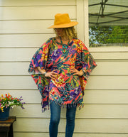 Hibiscus Monstera Plumeria Tunic Boho Kaftan Blouse