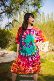 Phoenix Breeze Hand Dyed Boho Cotton Dress with Pockets