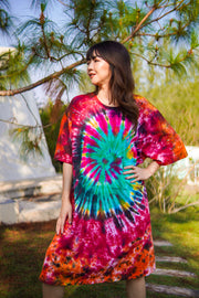Phoenix Breeze Hand Dyed Boho Cotton Dress with Pockets