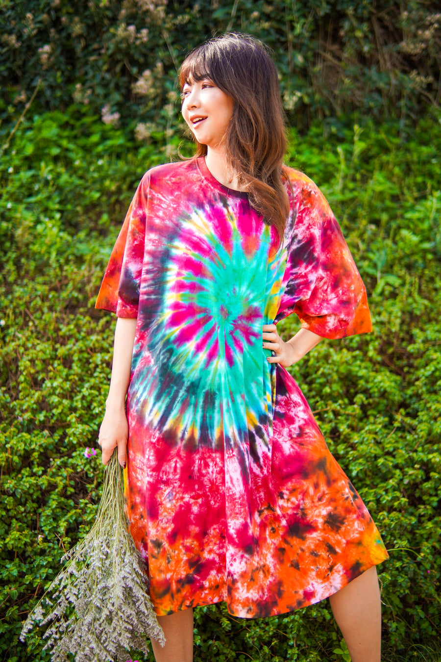 Phoenix Breeze Hand Dyed Boho Cotton Dress with Pockets