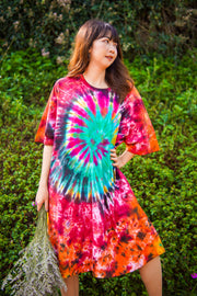 Phoenix Breeze Hand Dyed Boho Cotton Dress with Pockets