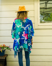 Pacific Hibiscus Tunic Boho Kaftan Blouse