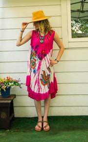 Sunburst Bloom Hand Painted Dress