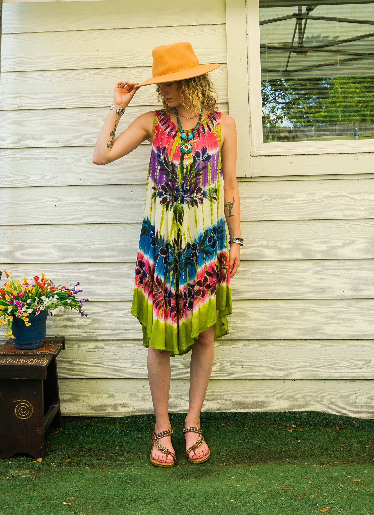 Garden Prism Hand-Painted Dress