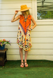 Sunrise Garden Hand-Painted Dress