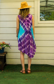 Violet Bloom Hand-Painted Dress
