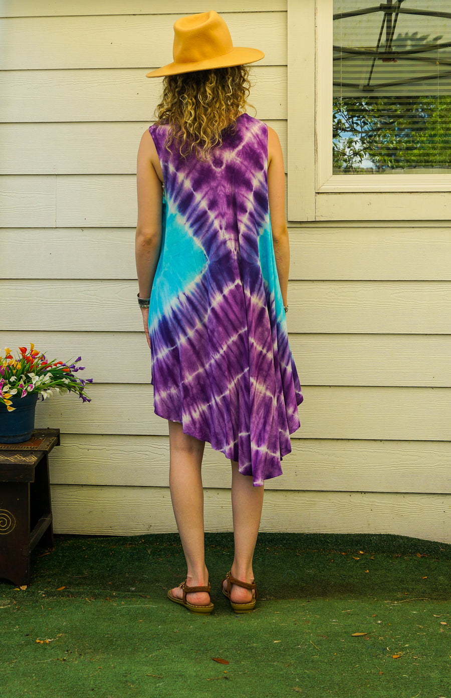Violet Bloom Hand-Painted Dress