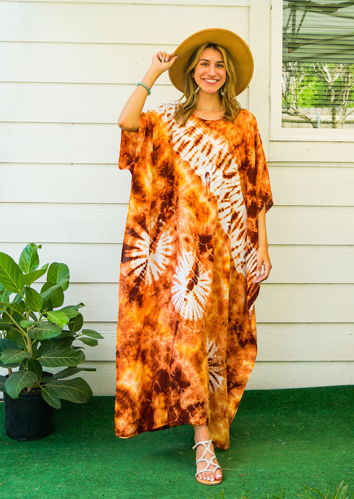 Amber Sunset Tie-Dye Kaftan