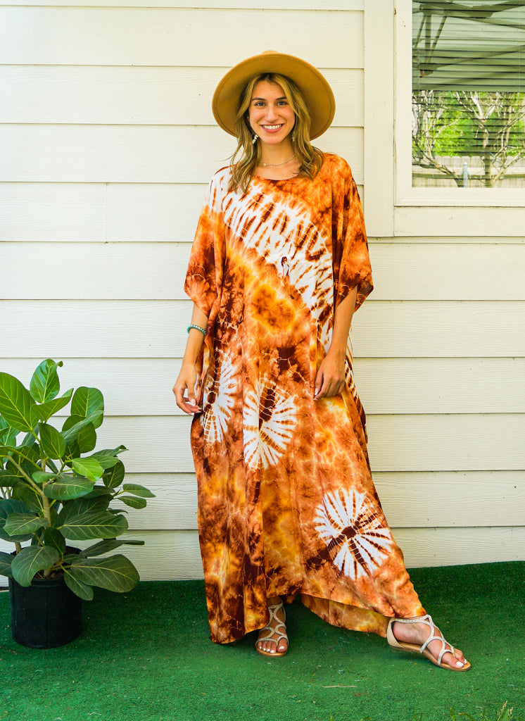 Amber Sunset Tie-Dye Kaftan