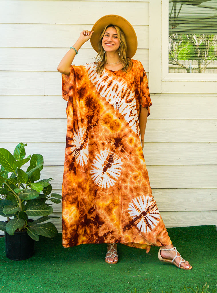 Amber Sunset Tie-Dye Kaftan