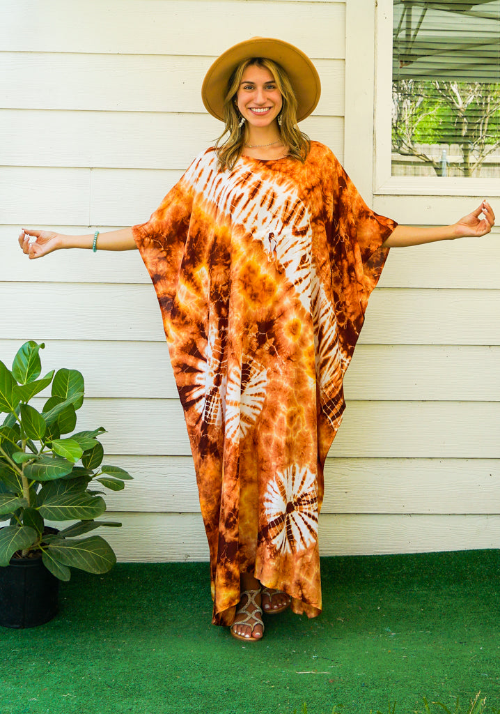 Amber Sunset Tie-Dye Kaftan