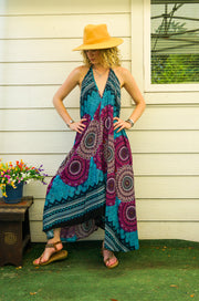 Mandala Tide Halter Maxi Dress
