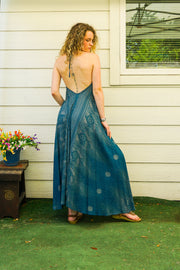 Teal Eclipse Goddess Maxi Dress