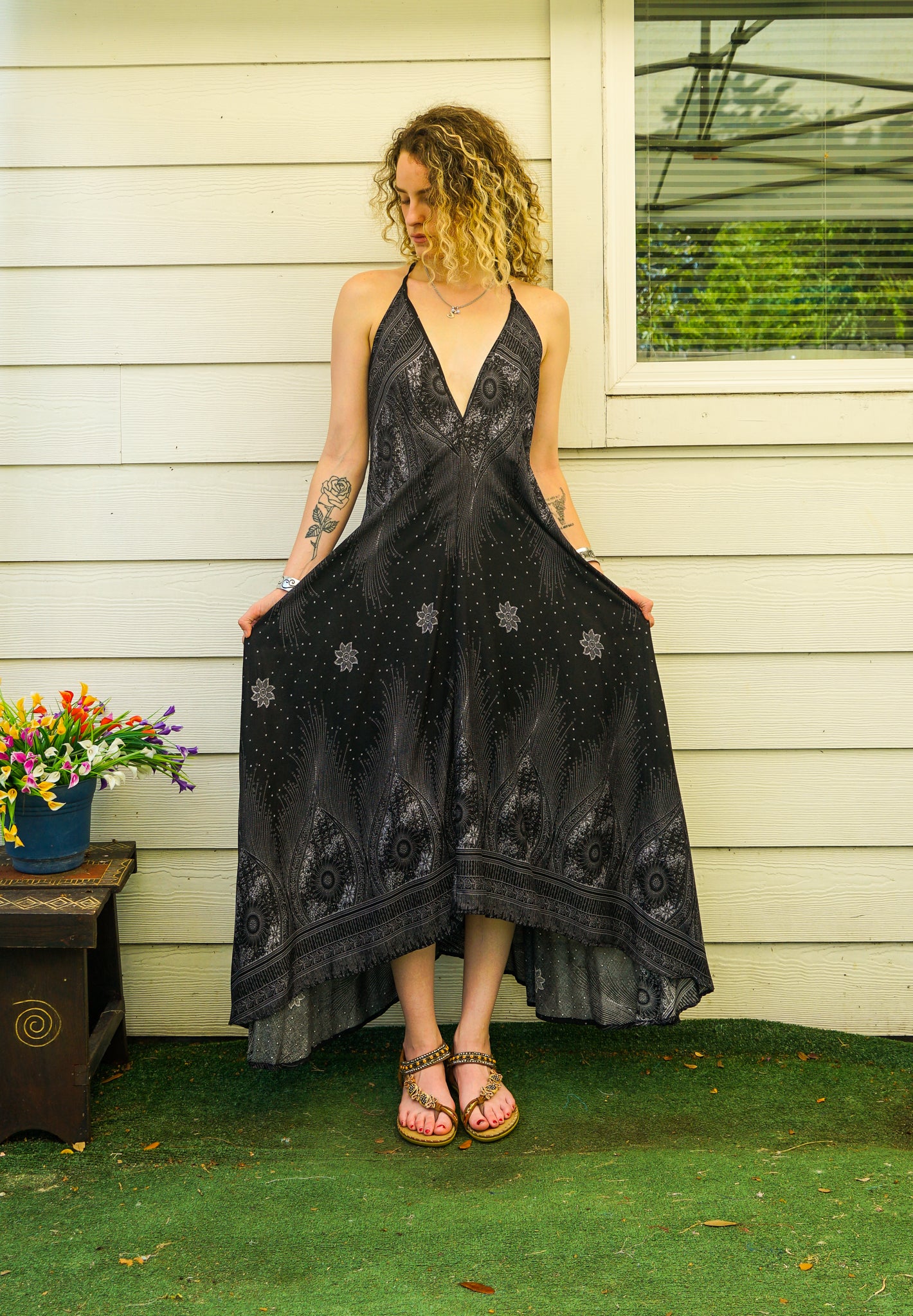 Midnight Eclipse Goddess Maxi Dress