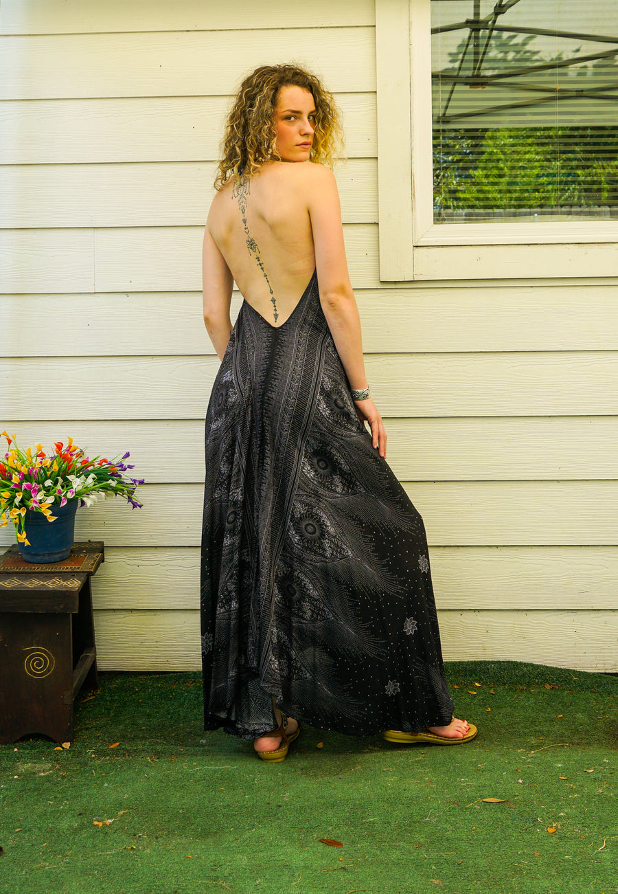 Midnight Eclipse Goddess Maxi Dress
