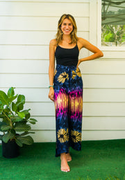 Indigo Sunset Tie-Dye Palazzo Wrap Pants