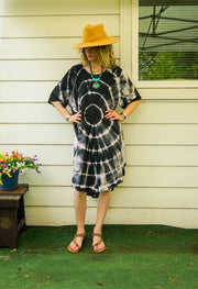 Midnight Ripple Midi  Dress